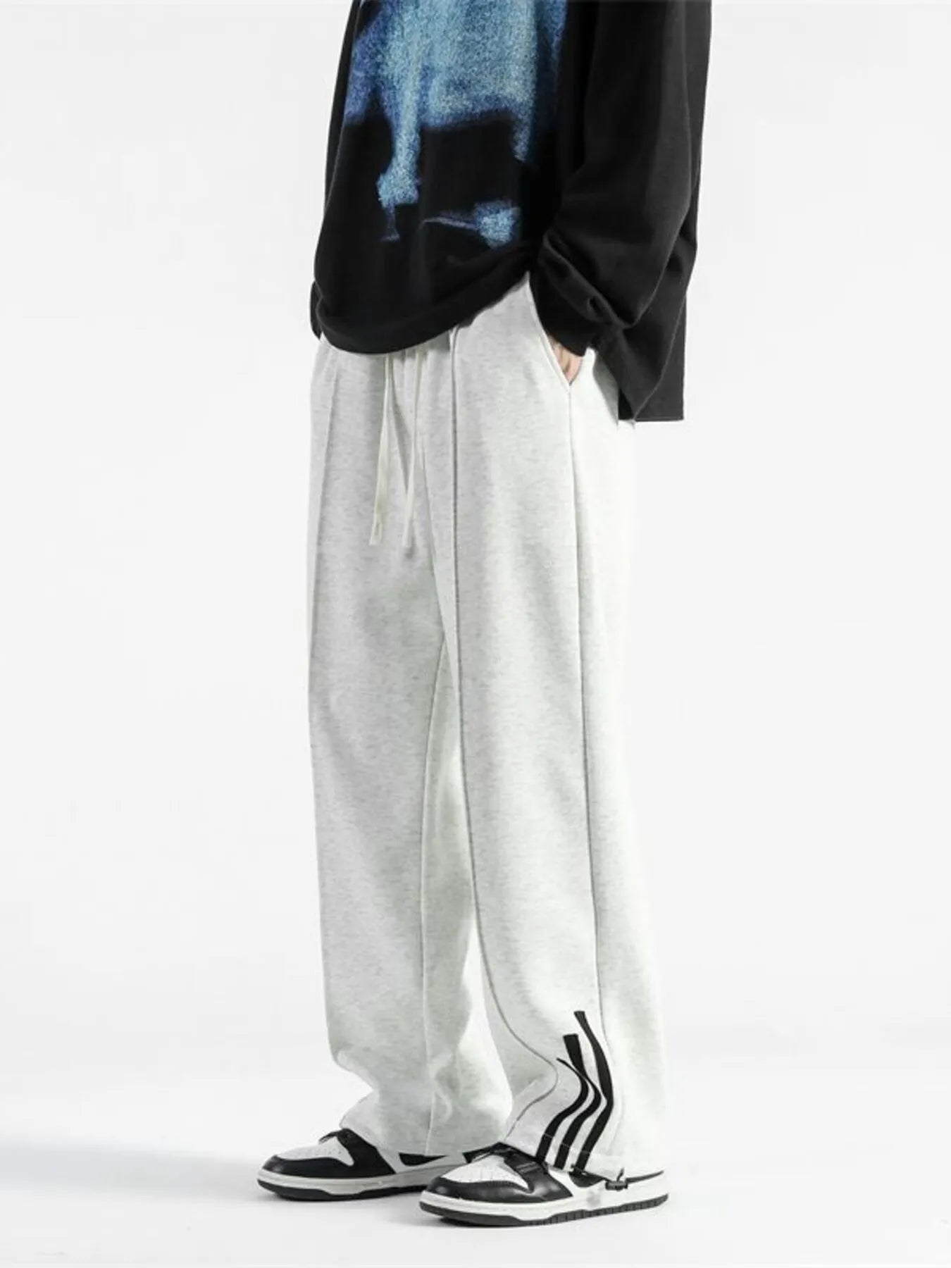 Men's Plus Size Drawstring Wide Leg Sweatpants