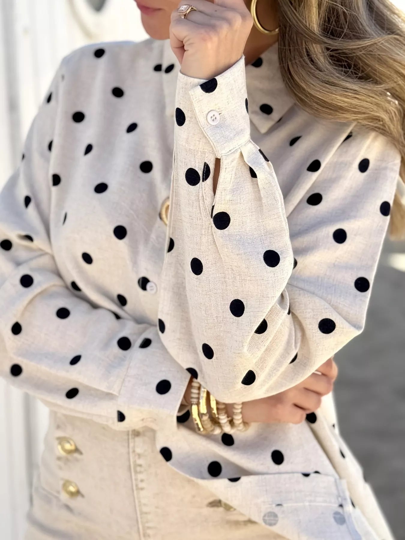 Polka Dot Button Up Shirt