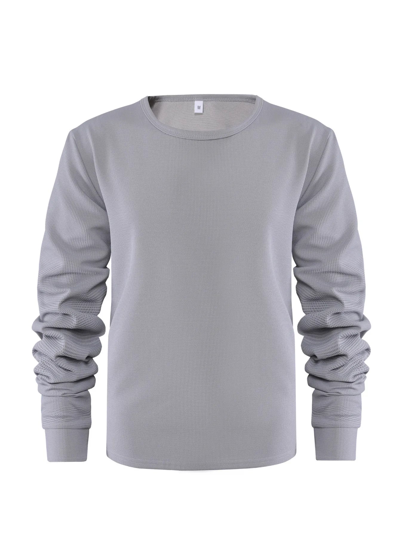 Men's Plus Size Waffle Knit Long Sleeve T-Shirt