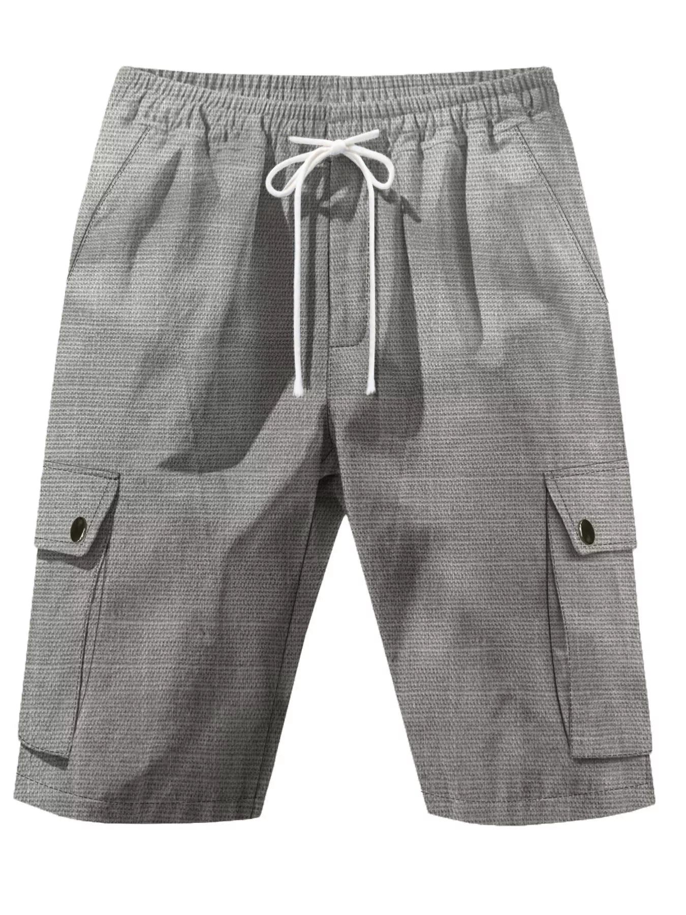 Men's Full Size Casual Drawstring Cargo Shorts Plus Size