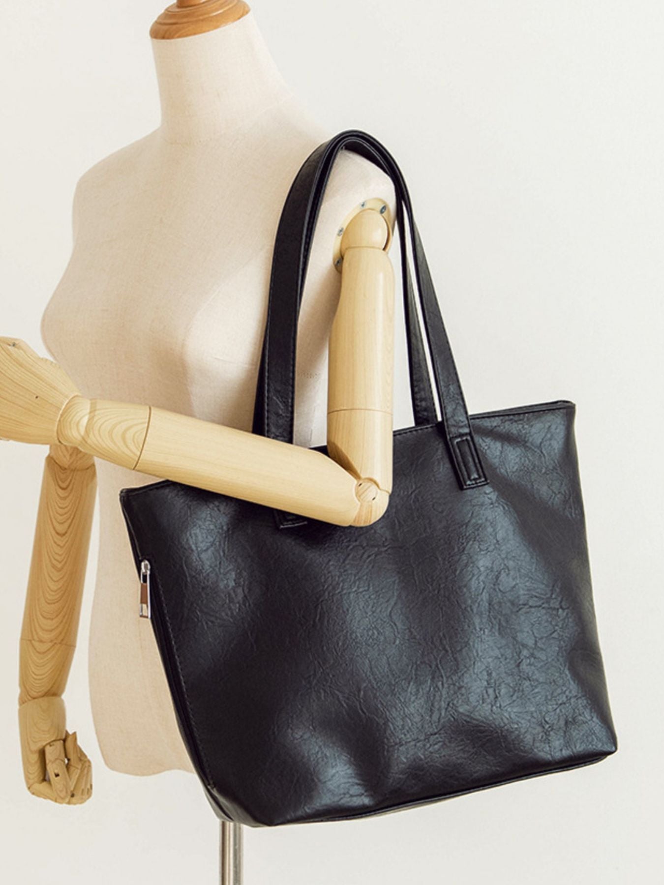 Classic PU Leather Tote Handbag