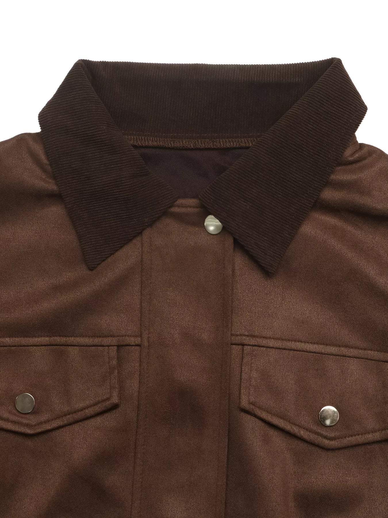 Corduroy Collar Zip-Up Jacket