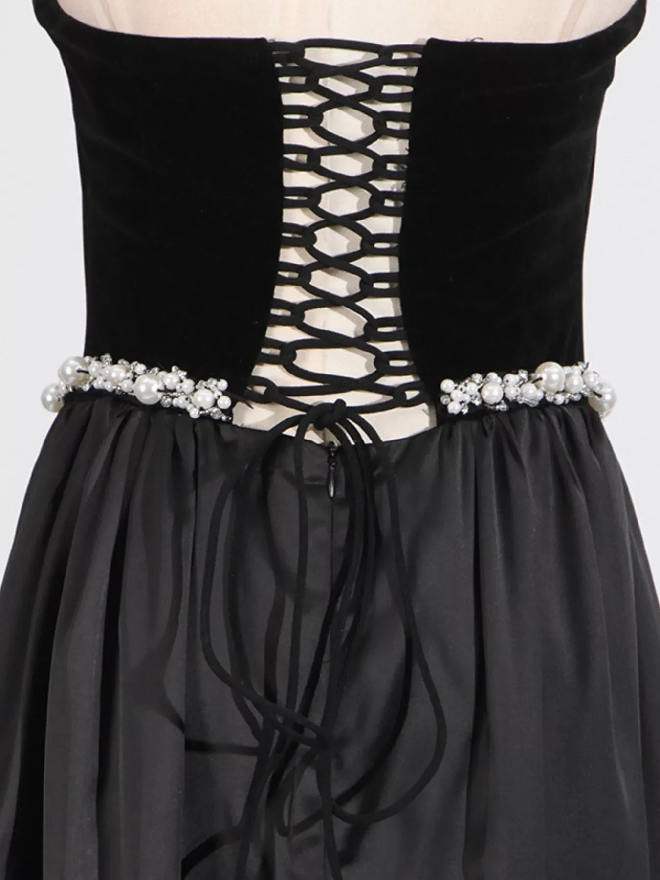 Lace Up Back Tube Maxi Dress