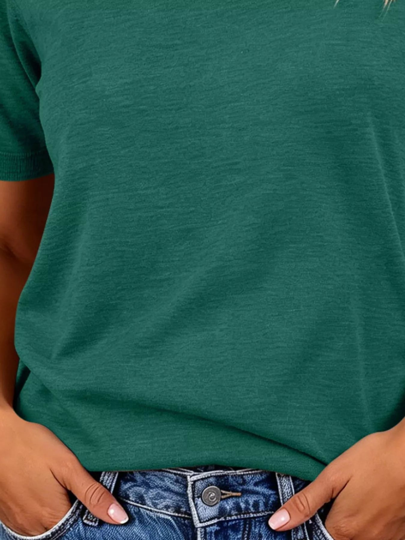 Classic Crew Neck Short Sleeve Knit Top