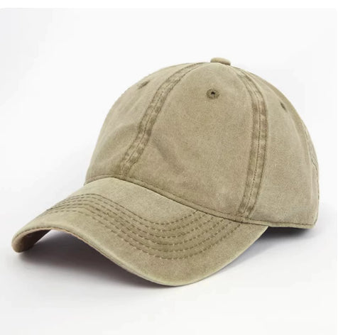 Women's Washed Cotton Curved-Brim Sun Hat with Hair Extensions