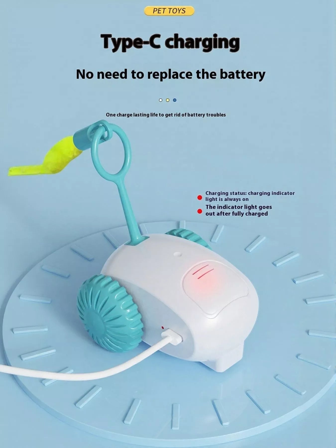 Interactive Self-Rotating Pet Teaser Toy