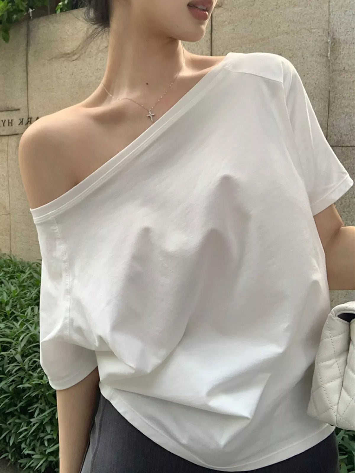 Boat Neck Short Sleeve T-Shirt