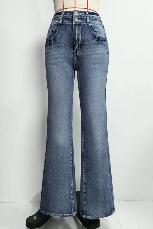 High-Waisted Flare Leg Jeans