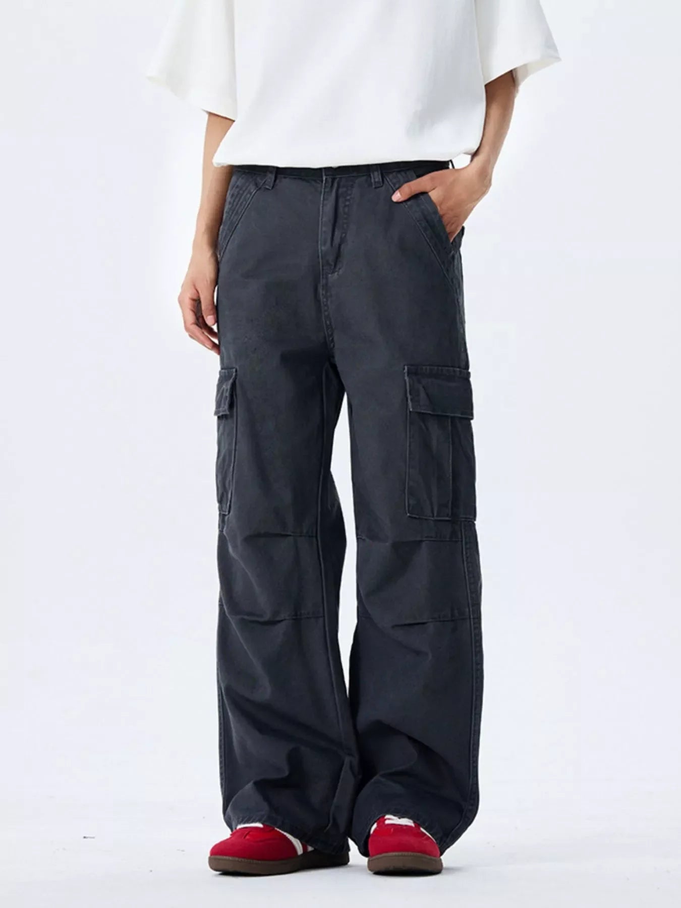 Men's Full Size Wide Leg Cargo Pants Plus Size
