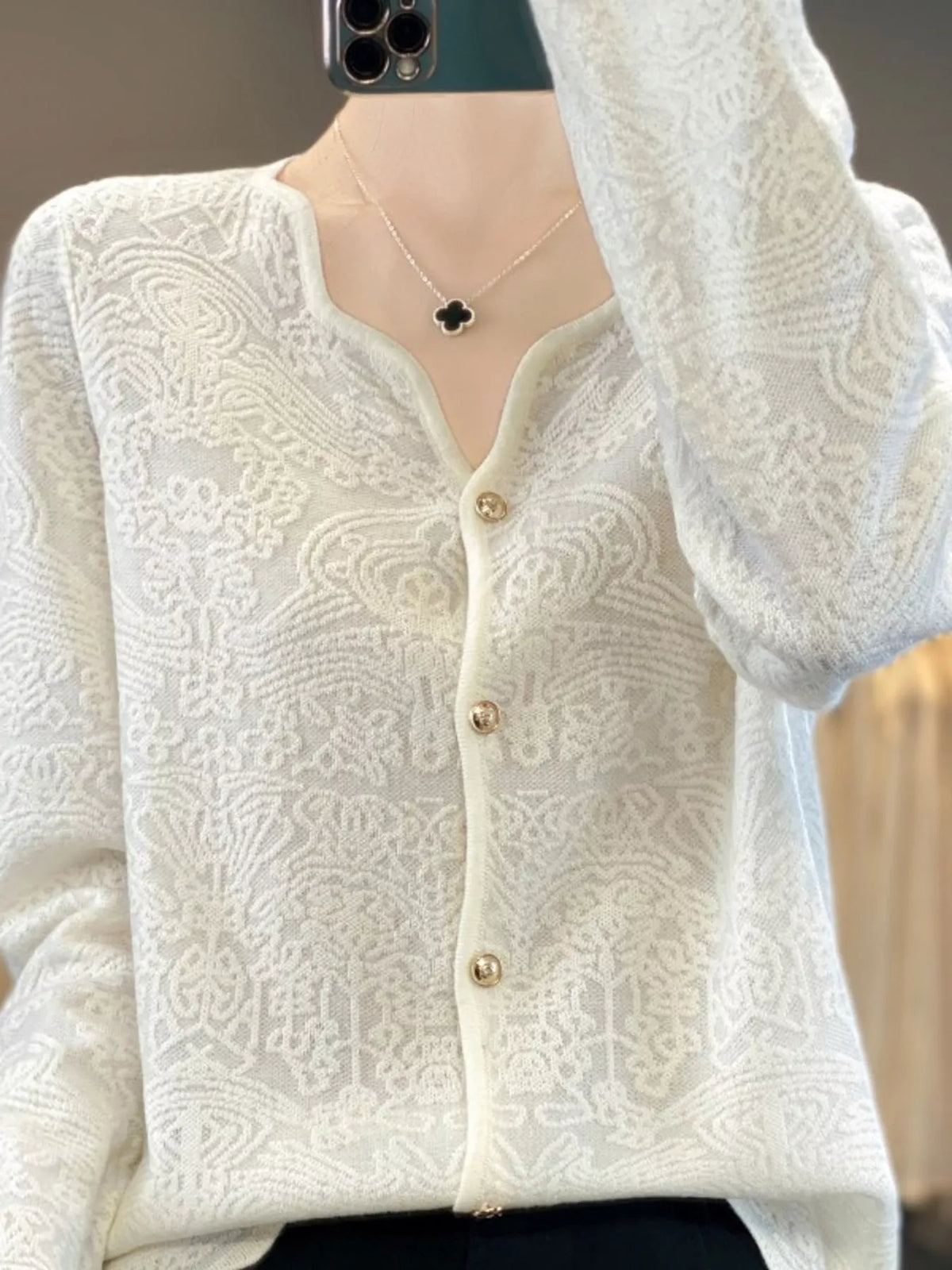 Lace V-Neck Cardigan