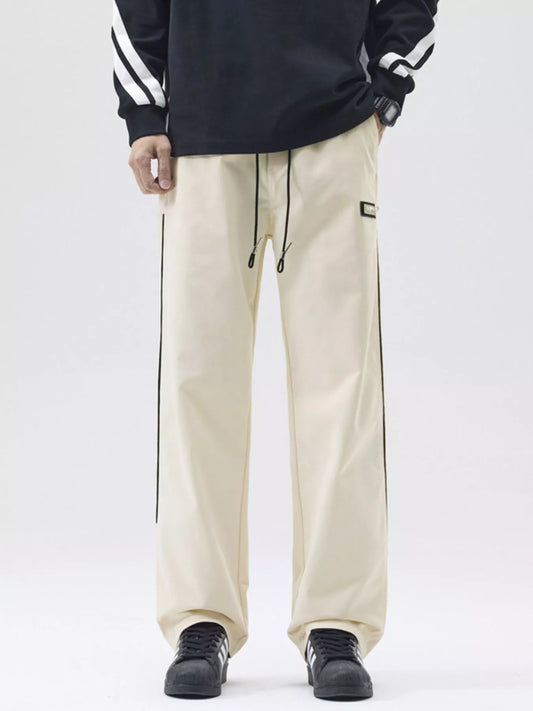 Men's Full Size Side Striped Wide Leg Casual Pants Plus Size