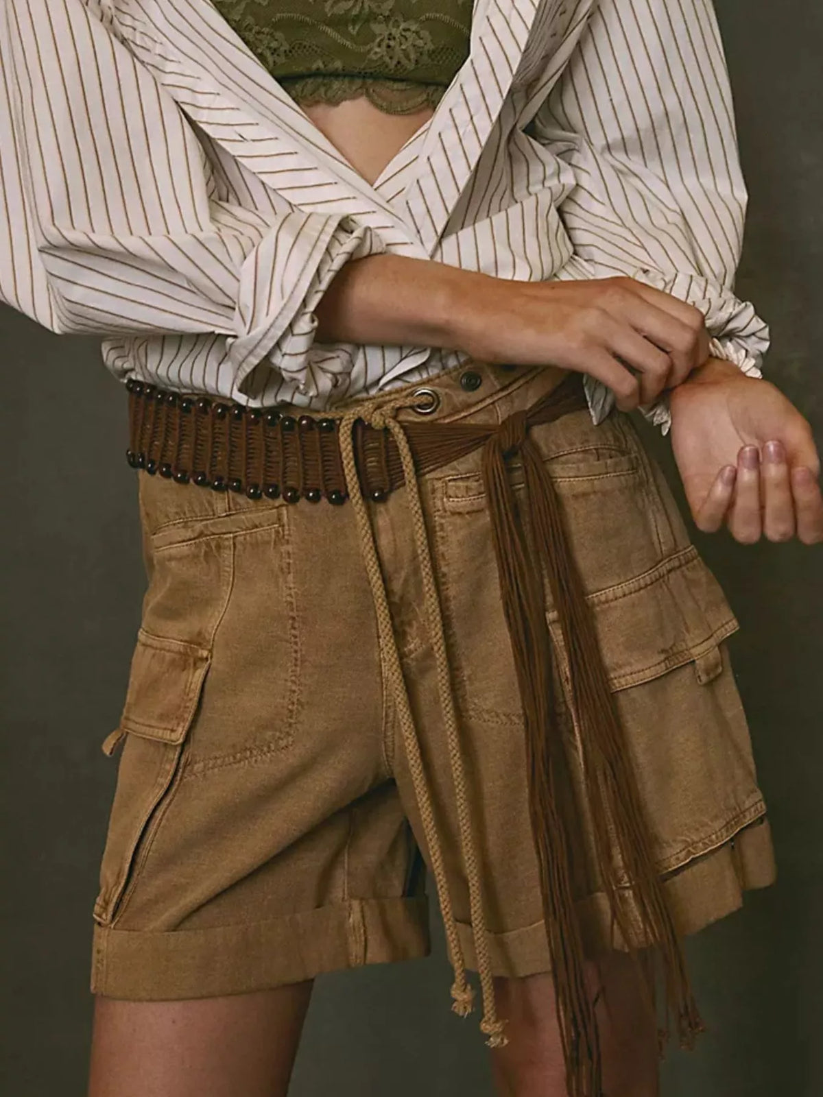 Drawstring Cargo Shorts