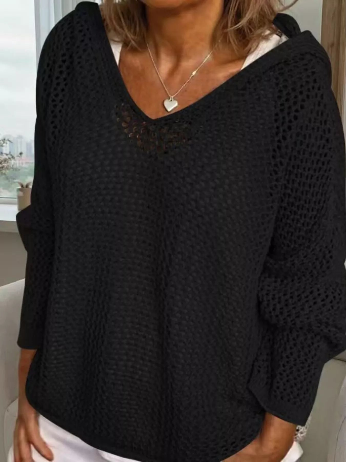 Loose Knit Hooded Cover Up
