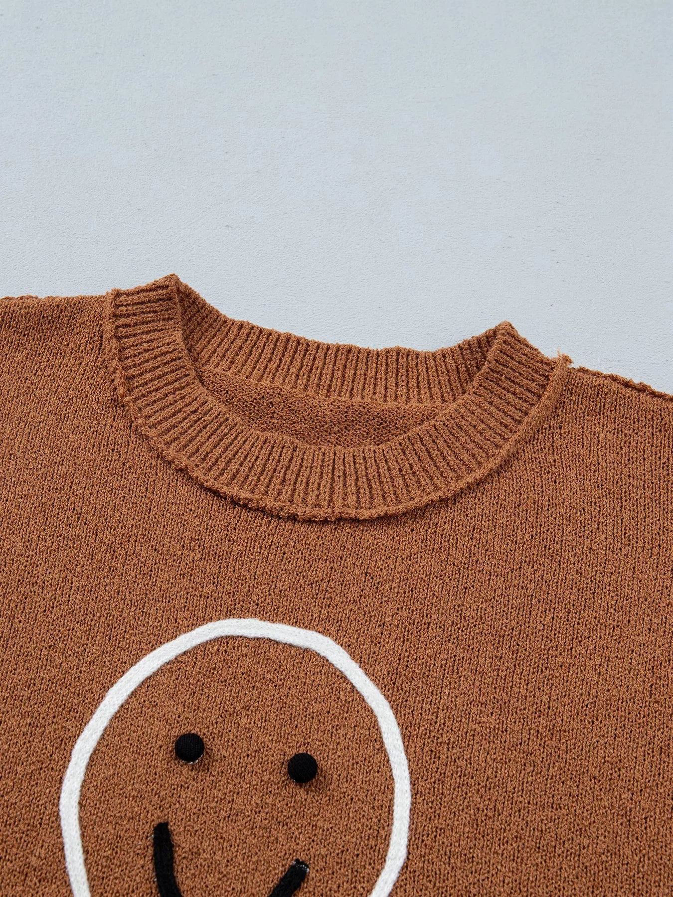 Oversized Drop Shoulder Round Neck Christmas Sweater