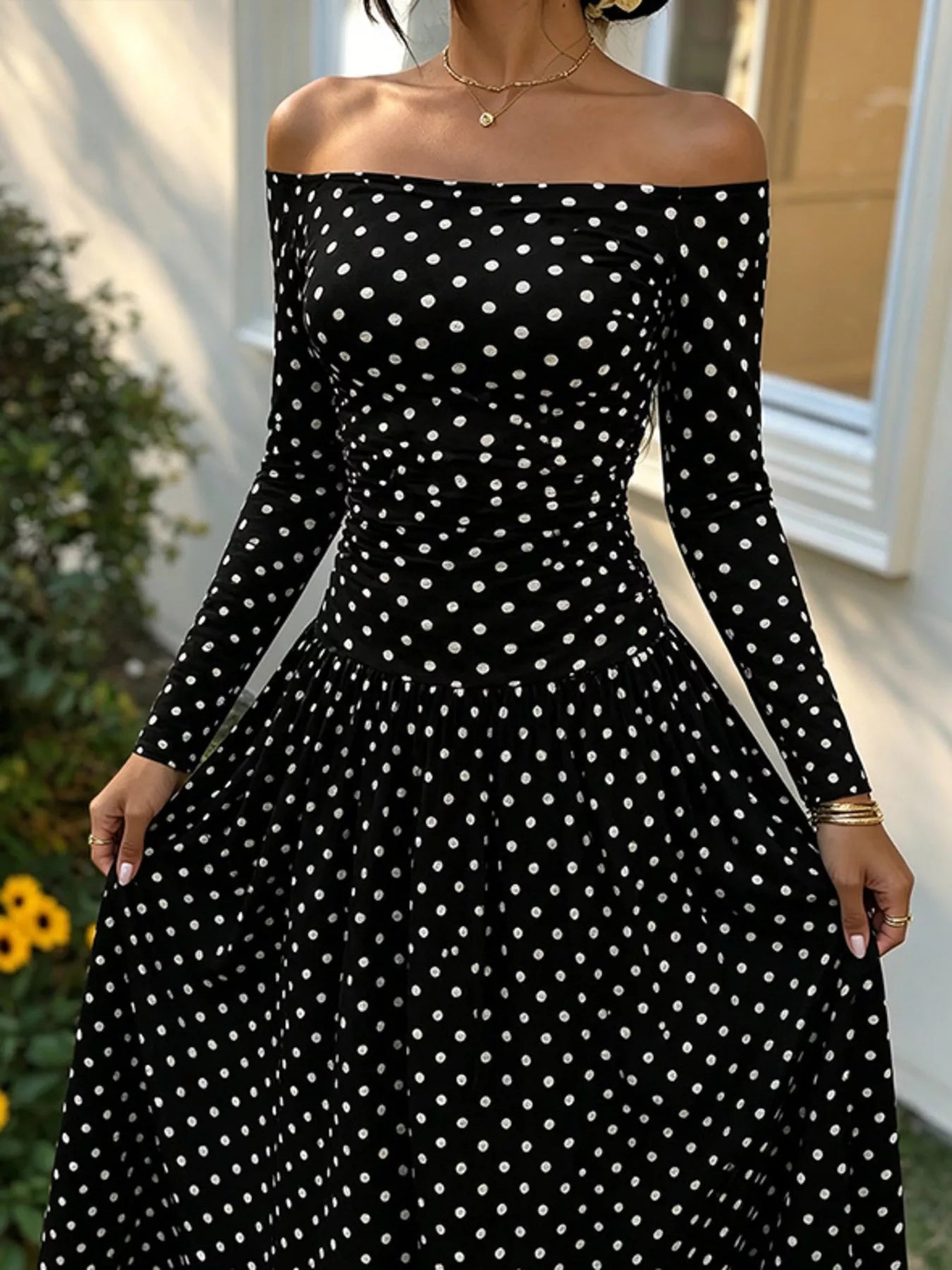 Off-the-Shoulder Maxi Dress