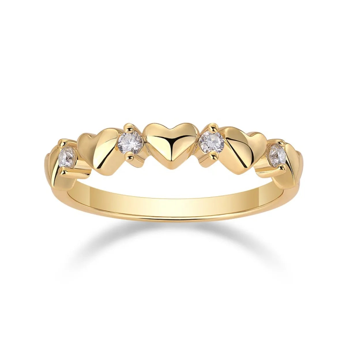 925 Sterling Silver Moissanite Heart Ring
