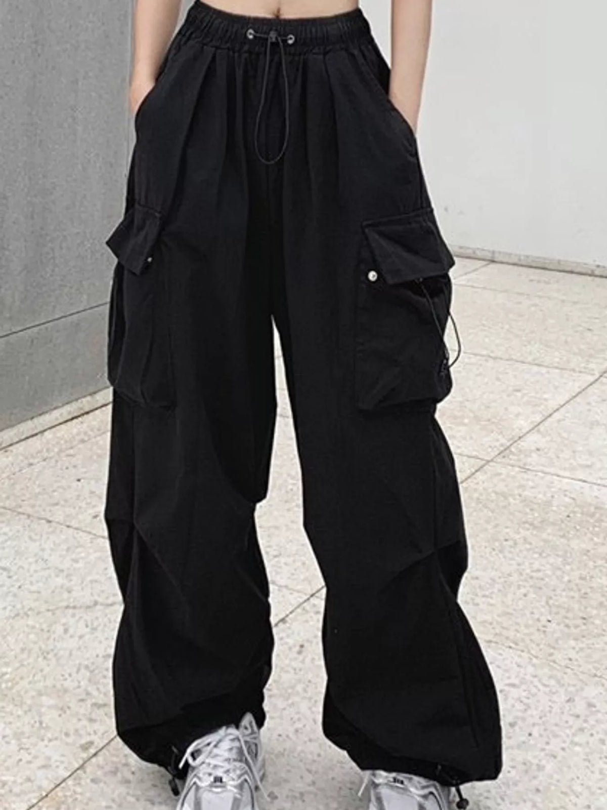 Full Size Drawstring Cargo Pants Plus Size