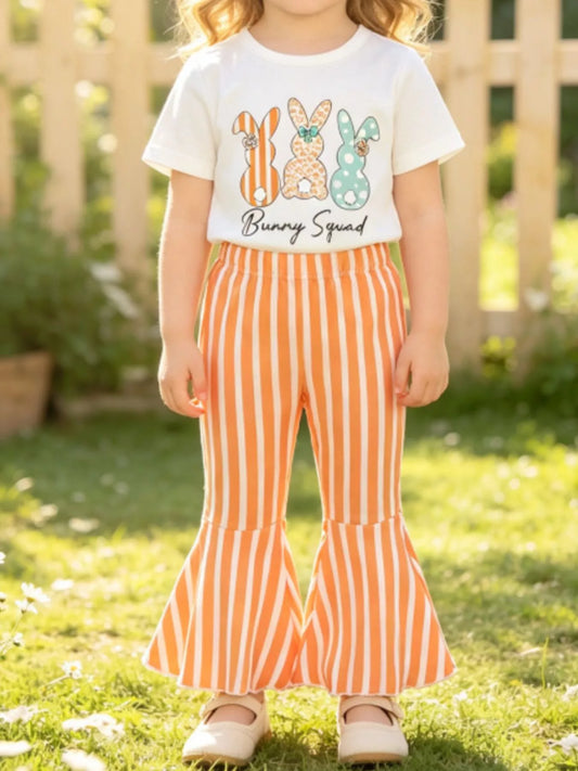 Children's Bunny Round Neck Tee and Pants Set