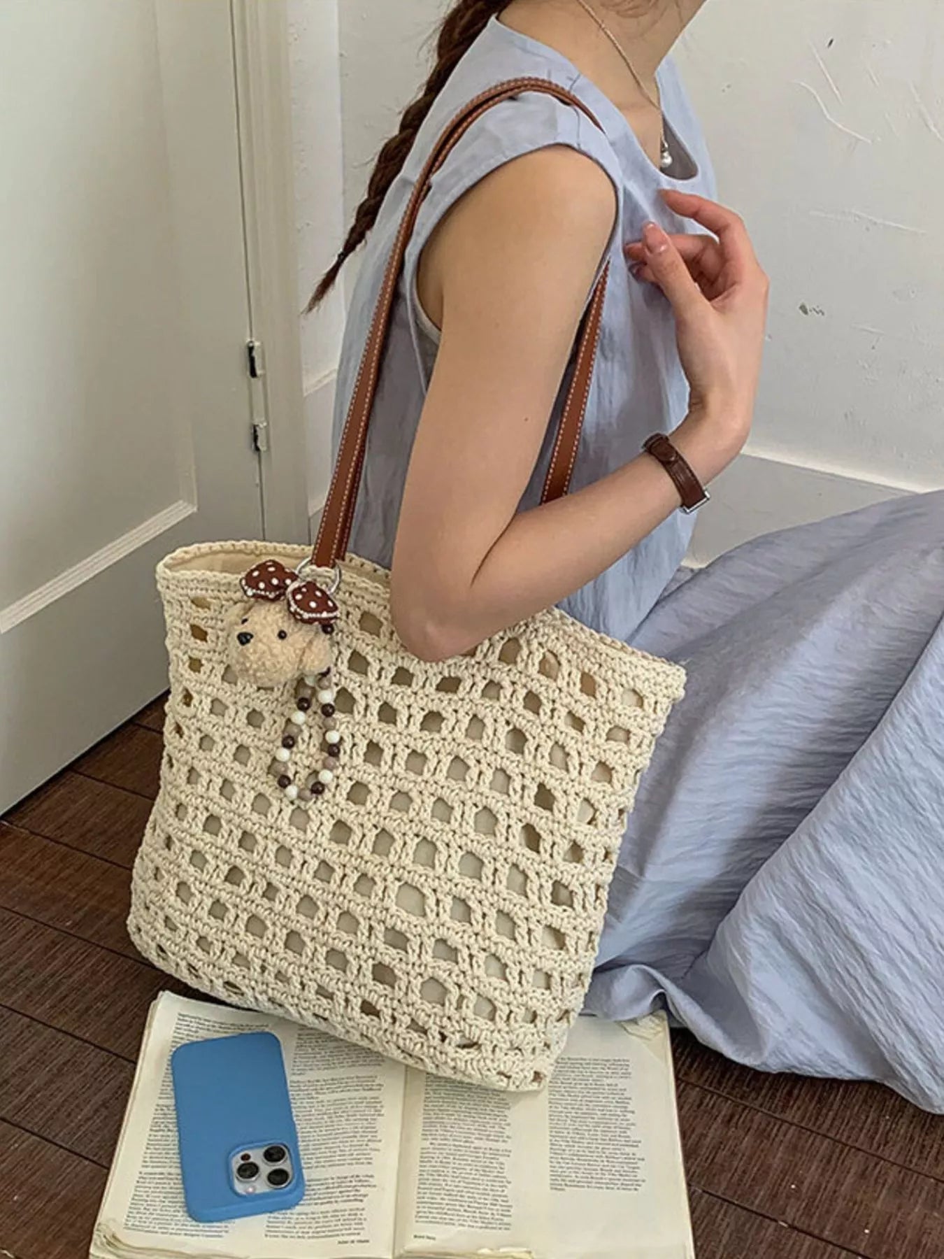 Woven Straw Handbag