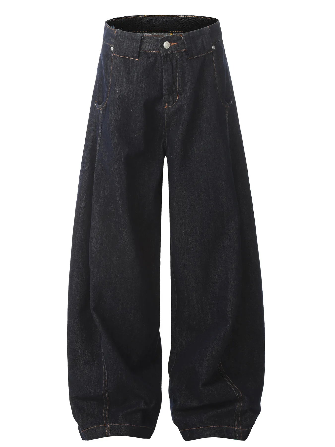 Men's Oversized Wide-Leg Wash Denim Jeans