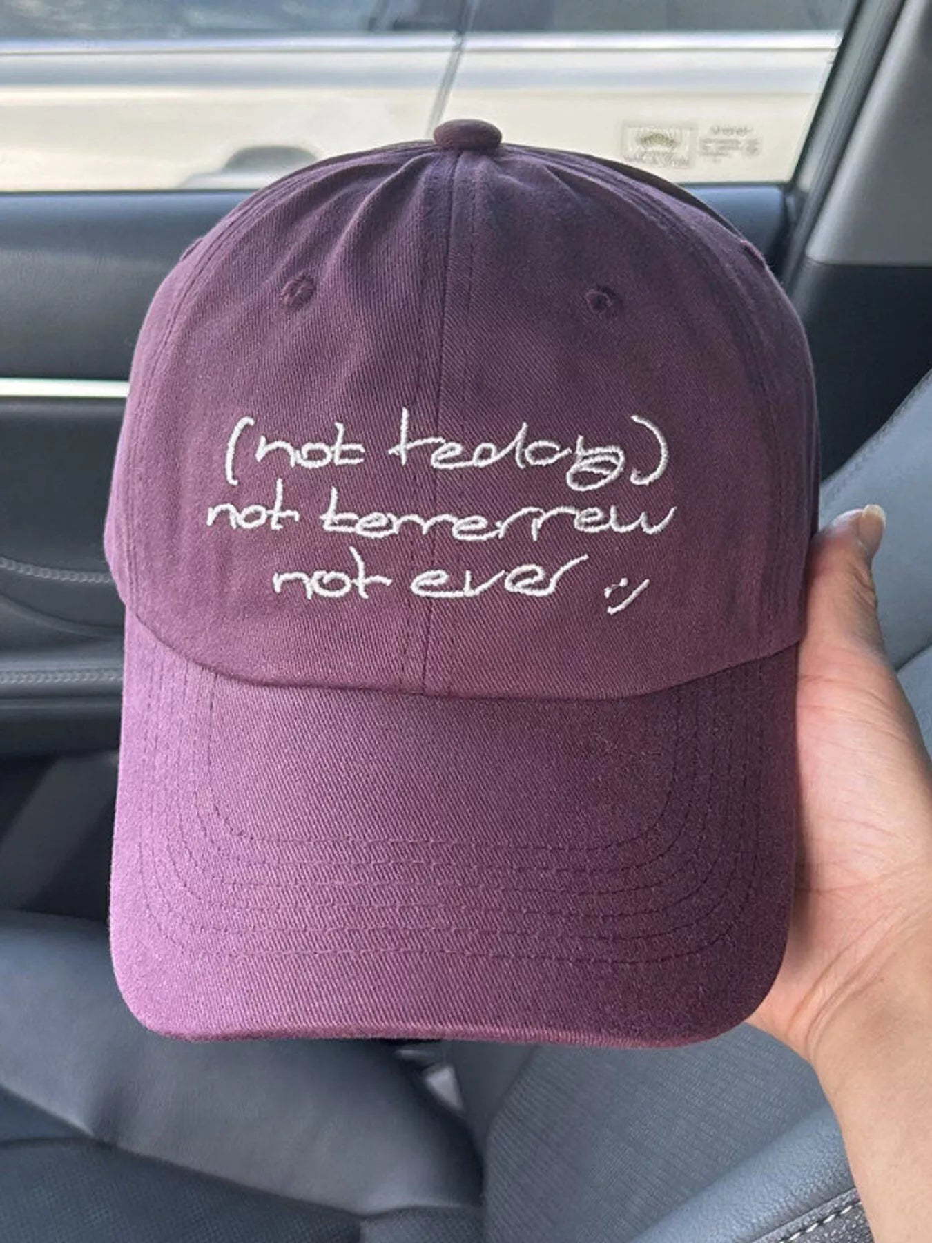 Embroidered Slogan Baseball Cap