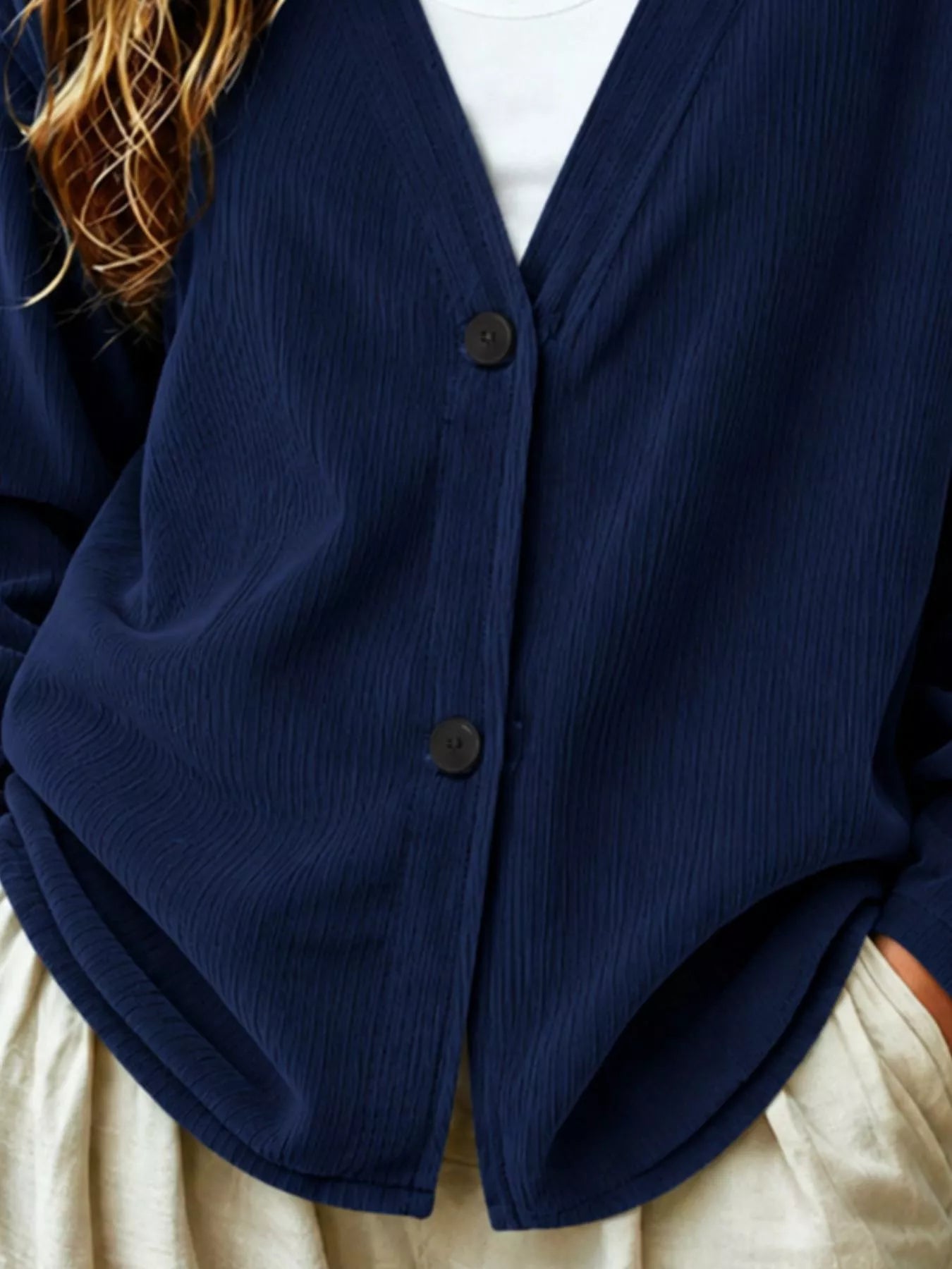 Casual Corduroy Button-Up Cardigan
