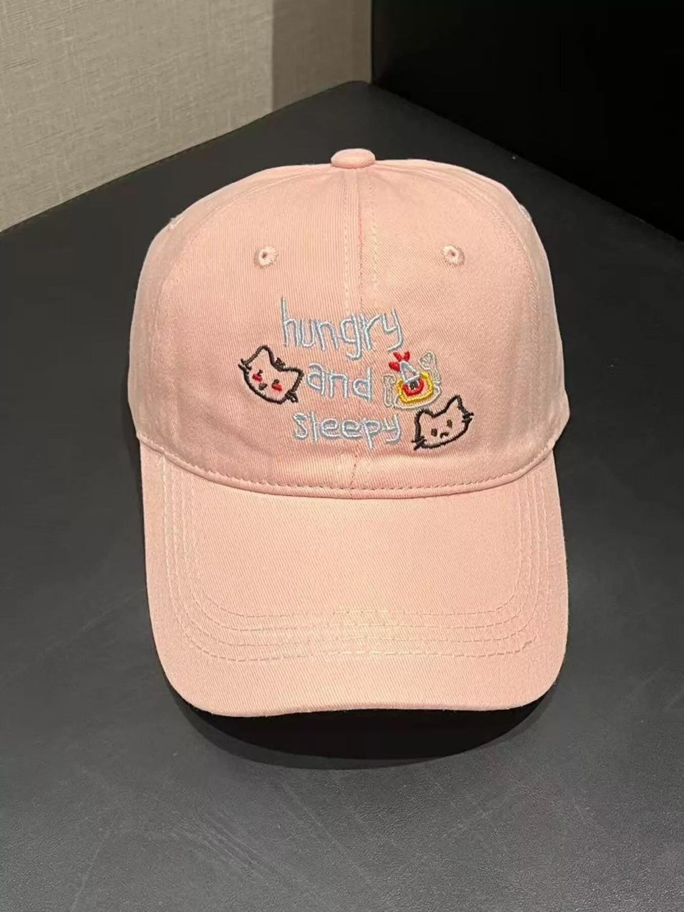 Embroidered 'Hungry and Sleepy' Baseball Cap