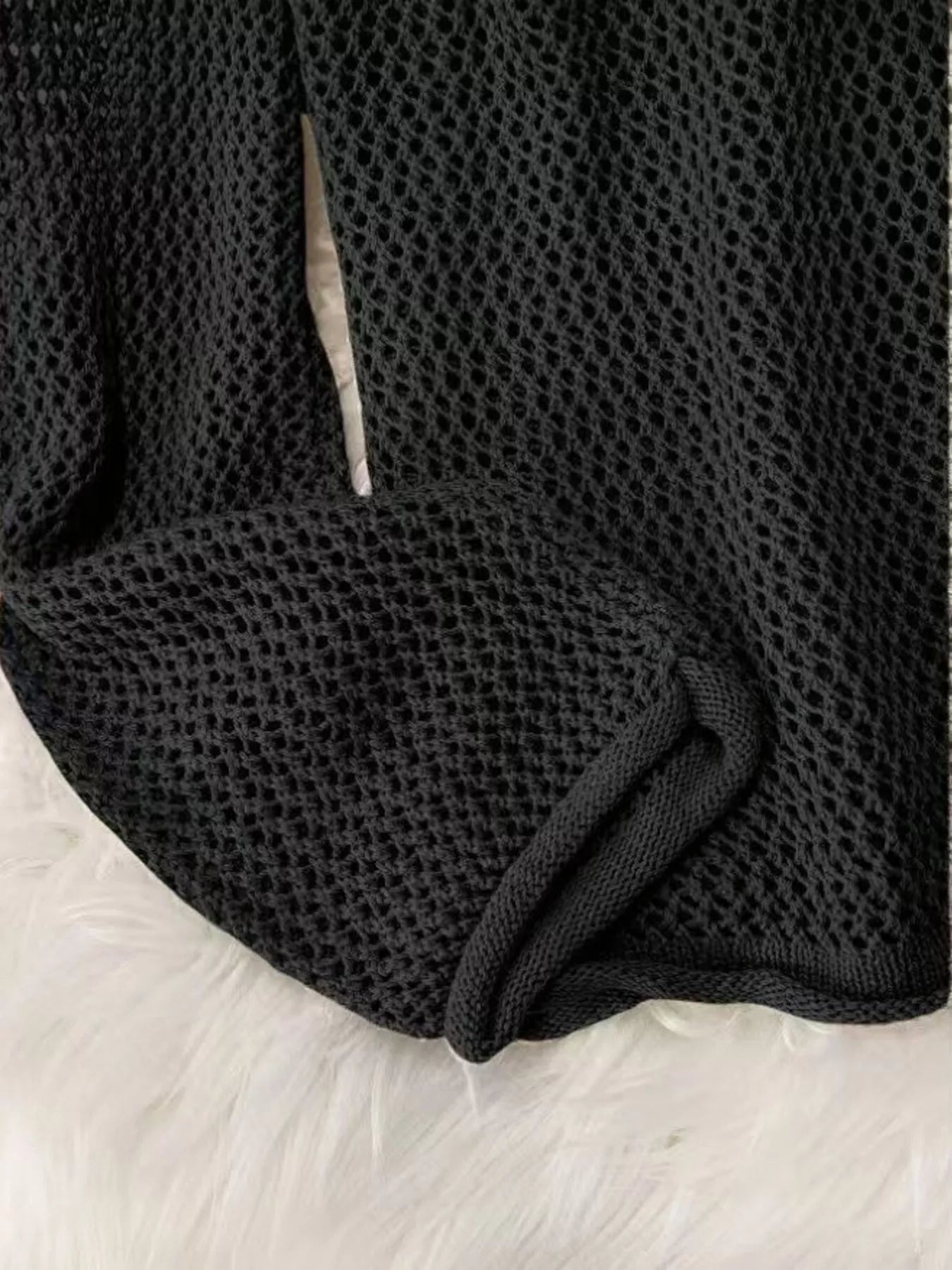 Loose Knit Hooded Cover Up