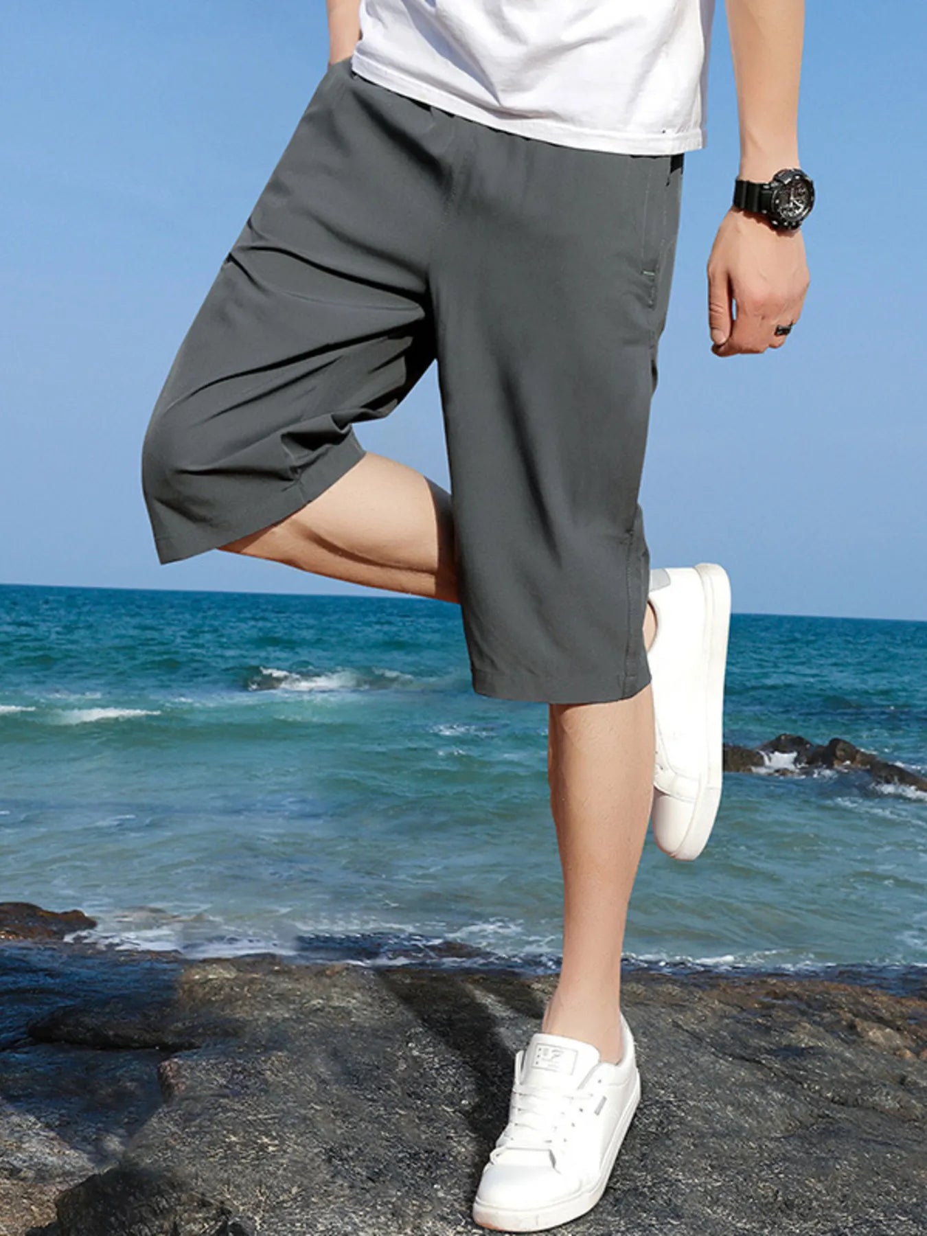 Men's Plus Size Casual Wide Leg Shorts
