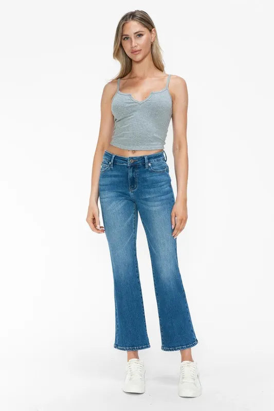 bytos Full Size Cat's Whiskers Mid Rise Ankle Jeans