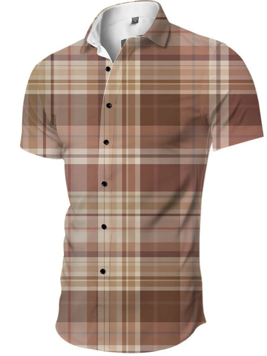 Men's Full Size Printed Collared Neck Shirt Plus Size