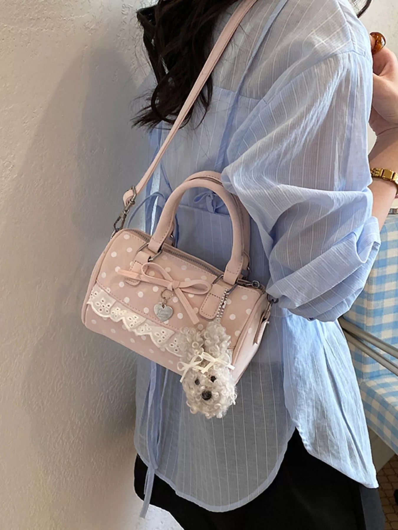 Polka Dot Bow Crossbody Bag