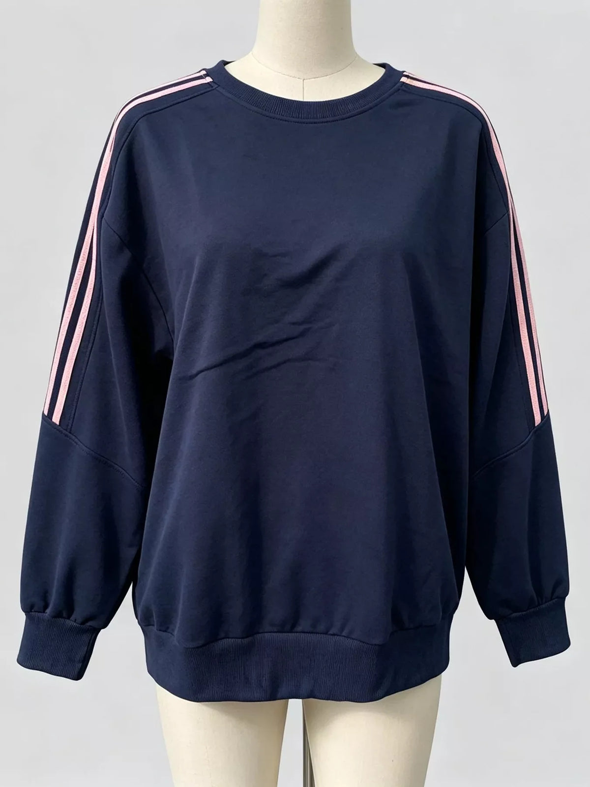 Striped Round Neck Sweatshirt
