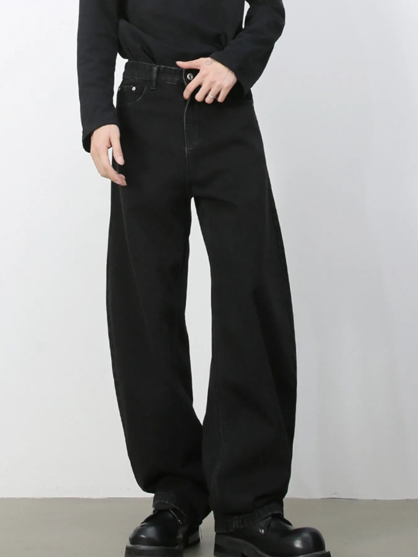 Men's Wash Wide Leg Jeans