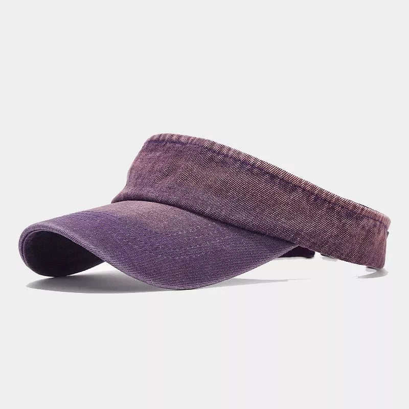 Vintage Washed Denim Sun Visor Hat