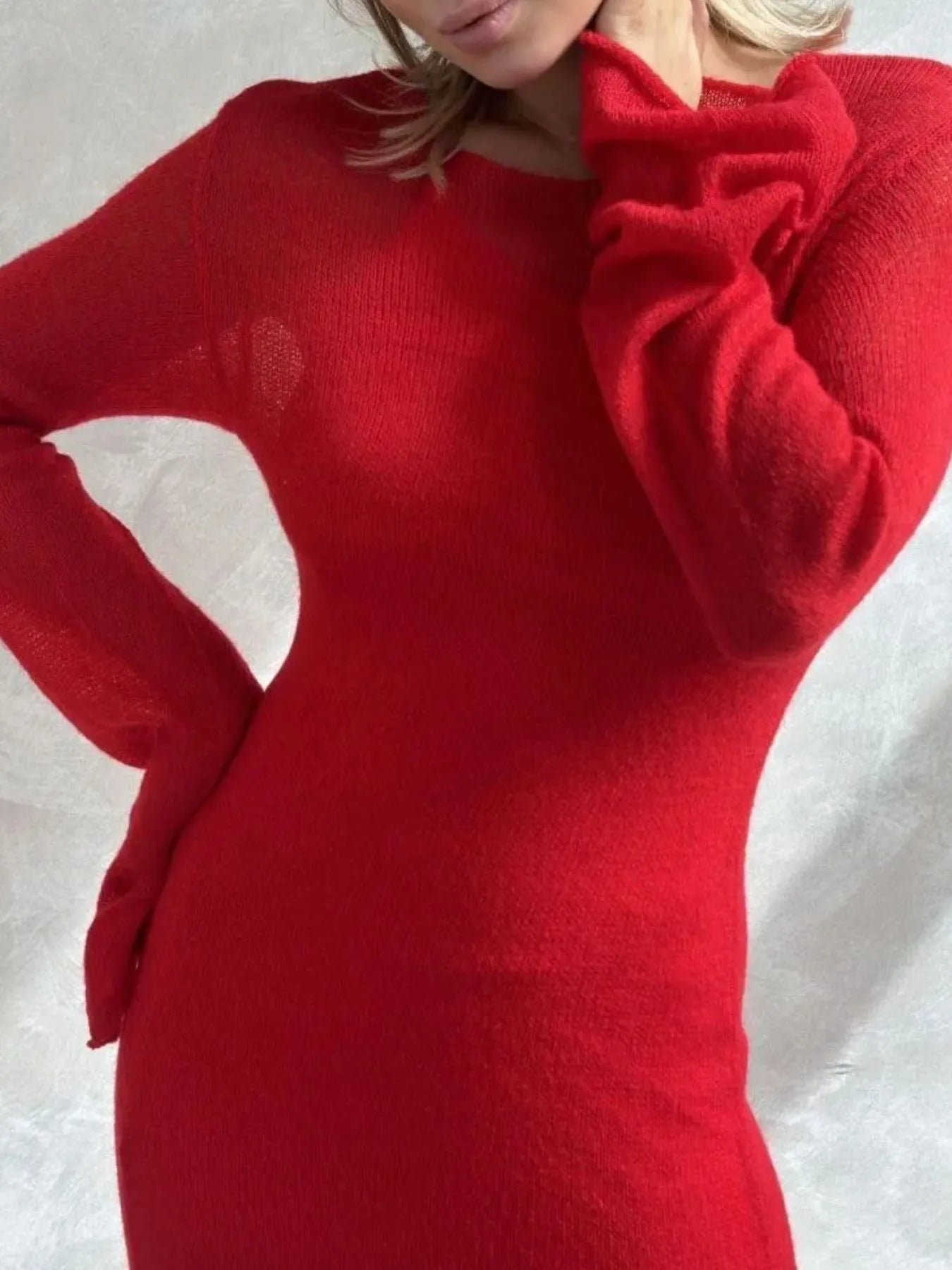 Ribbed Knit Cami Dress and Cover Up Sweater Set