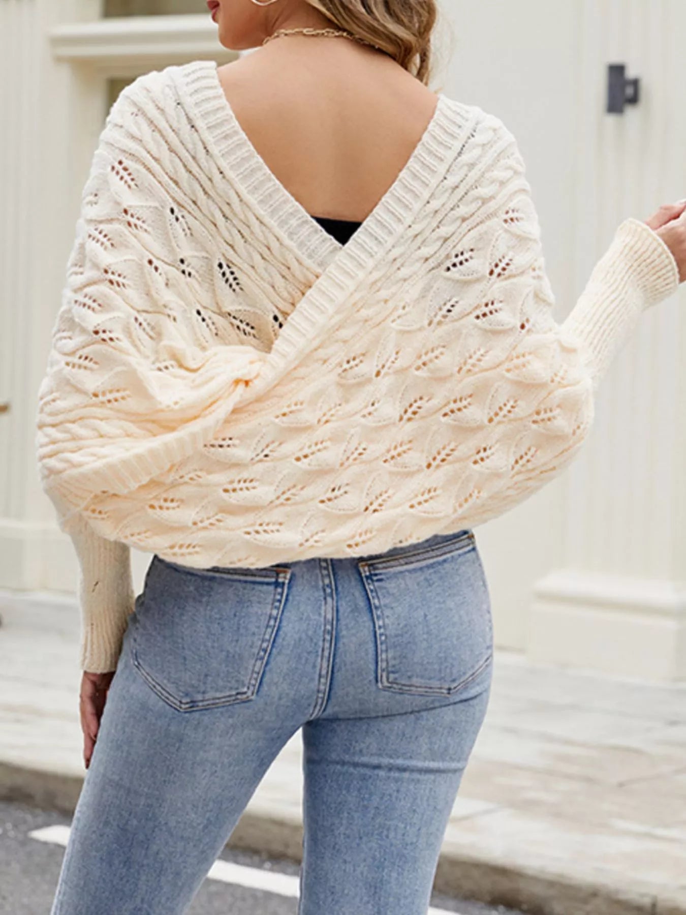 Cable Knit Batwing Sleeve Sweater