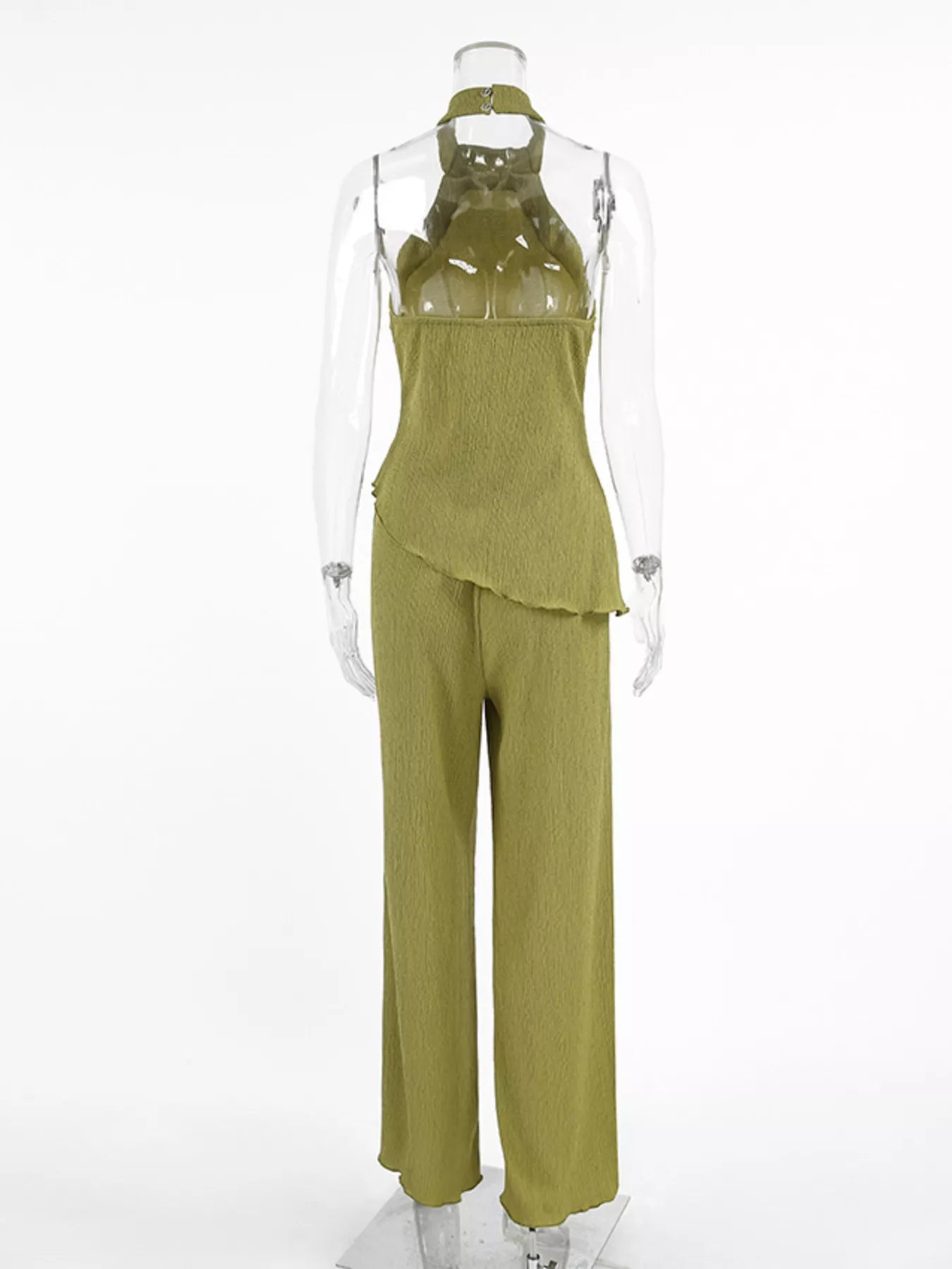Sleeveless Top and Wide-Leg Pants Two-Piece Set