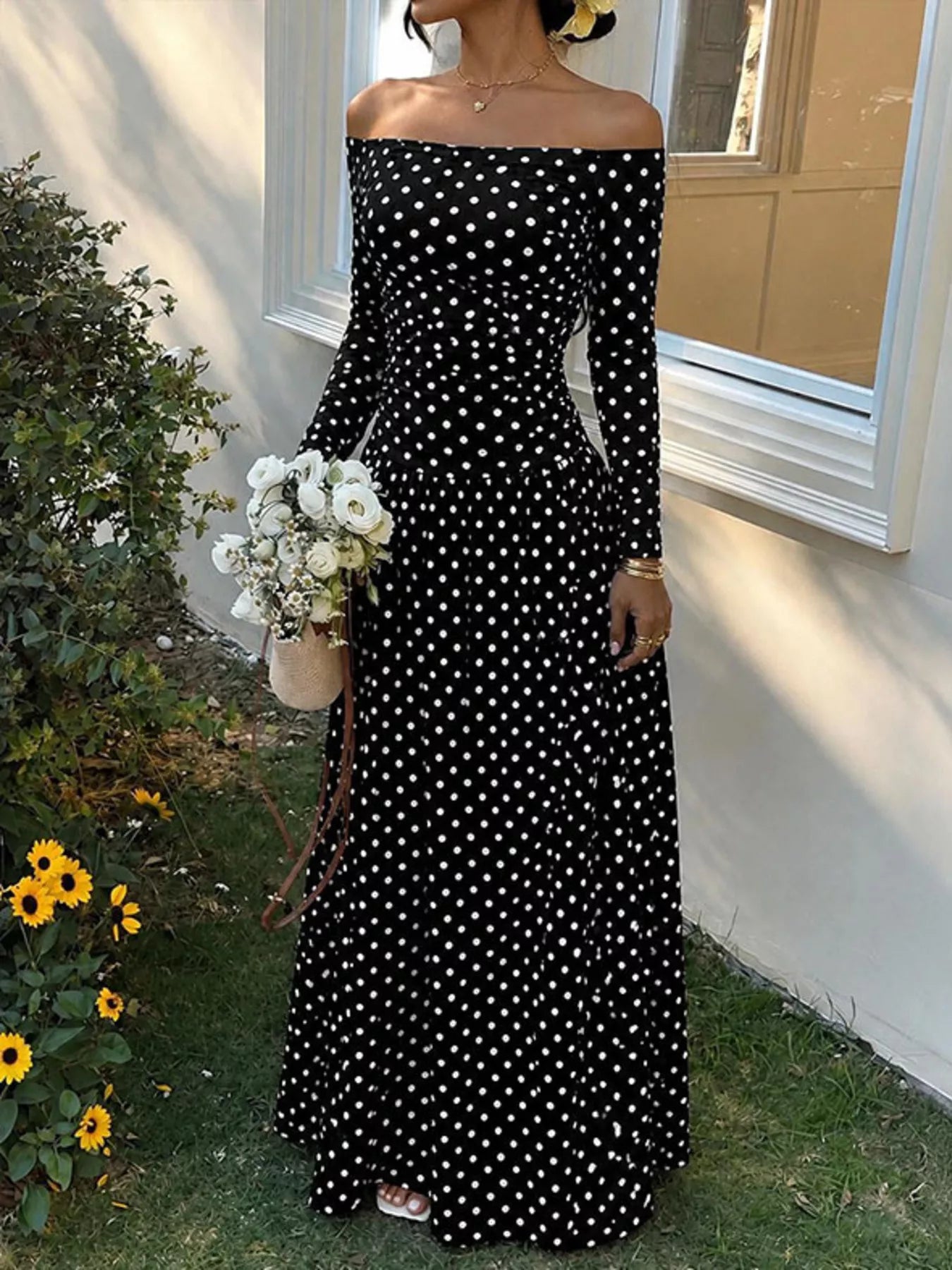 Off-the-Shoulder Maxi Dress