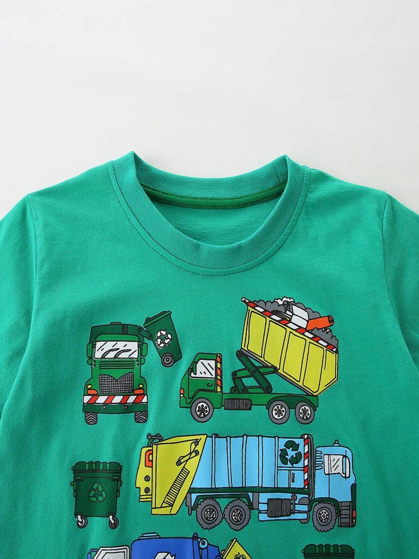 Children's Vehicle Print Short Sleeve T-Shirt 3 Piece Set