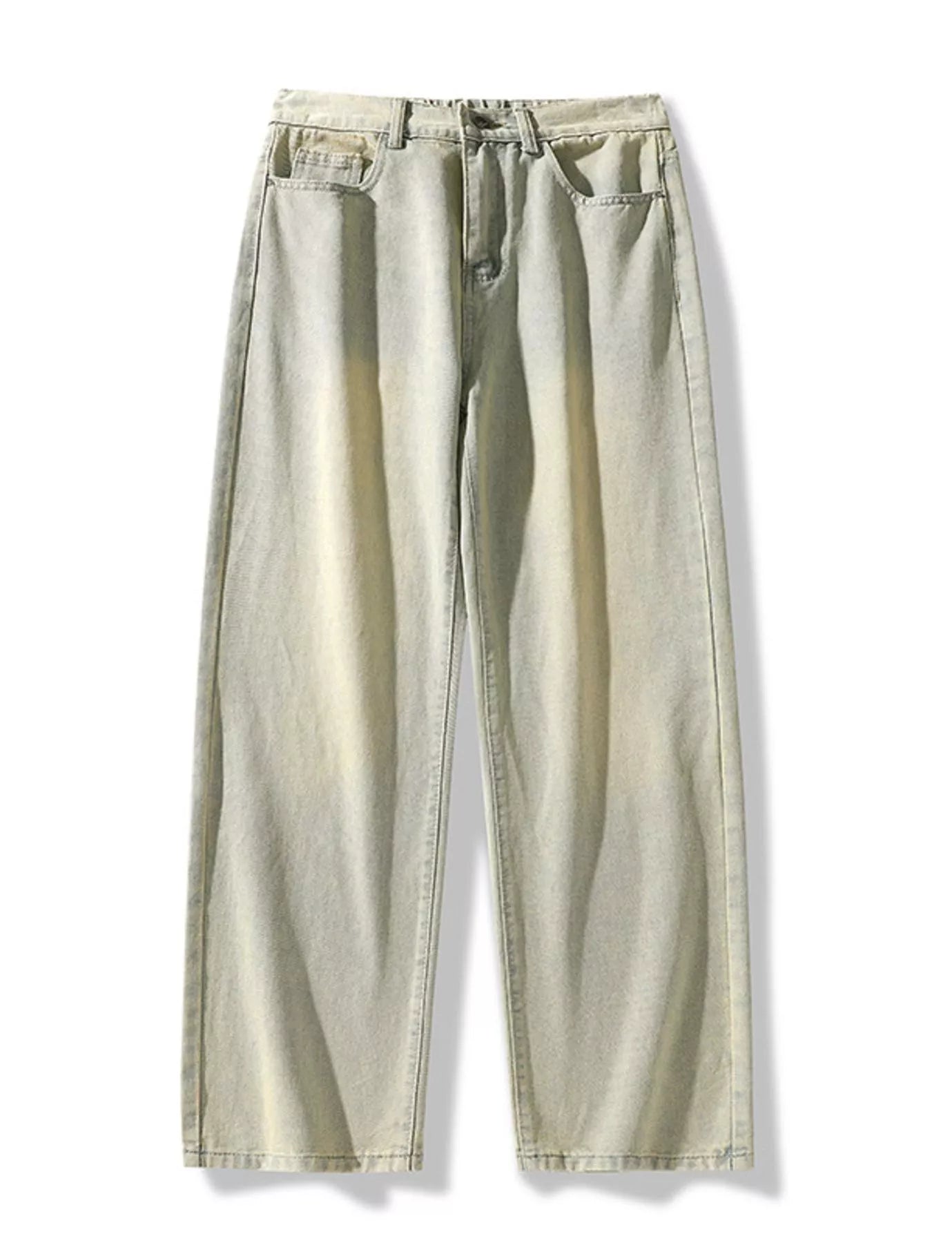 Men's Full Size Vintage Wash Wide Leg Jeans Plus Size