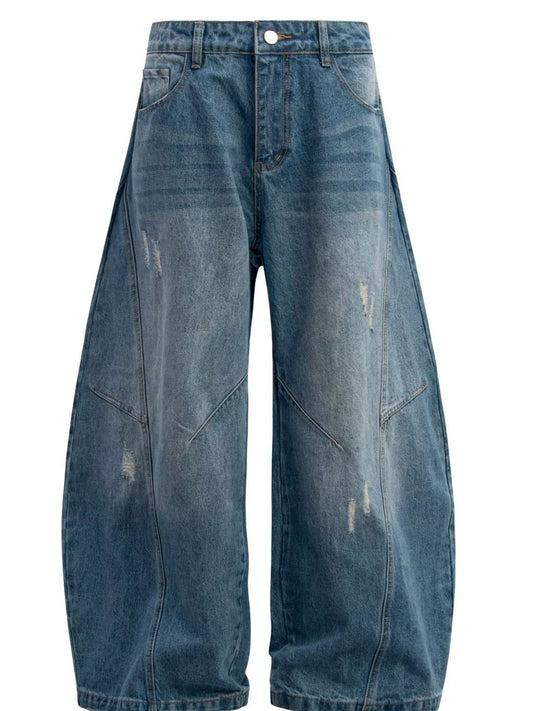 Men's Distressed Wide Leg Baggy Jeans