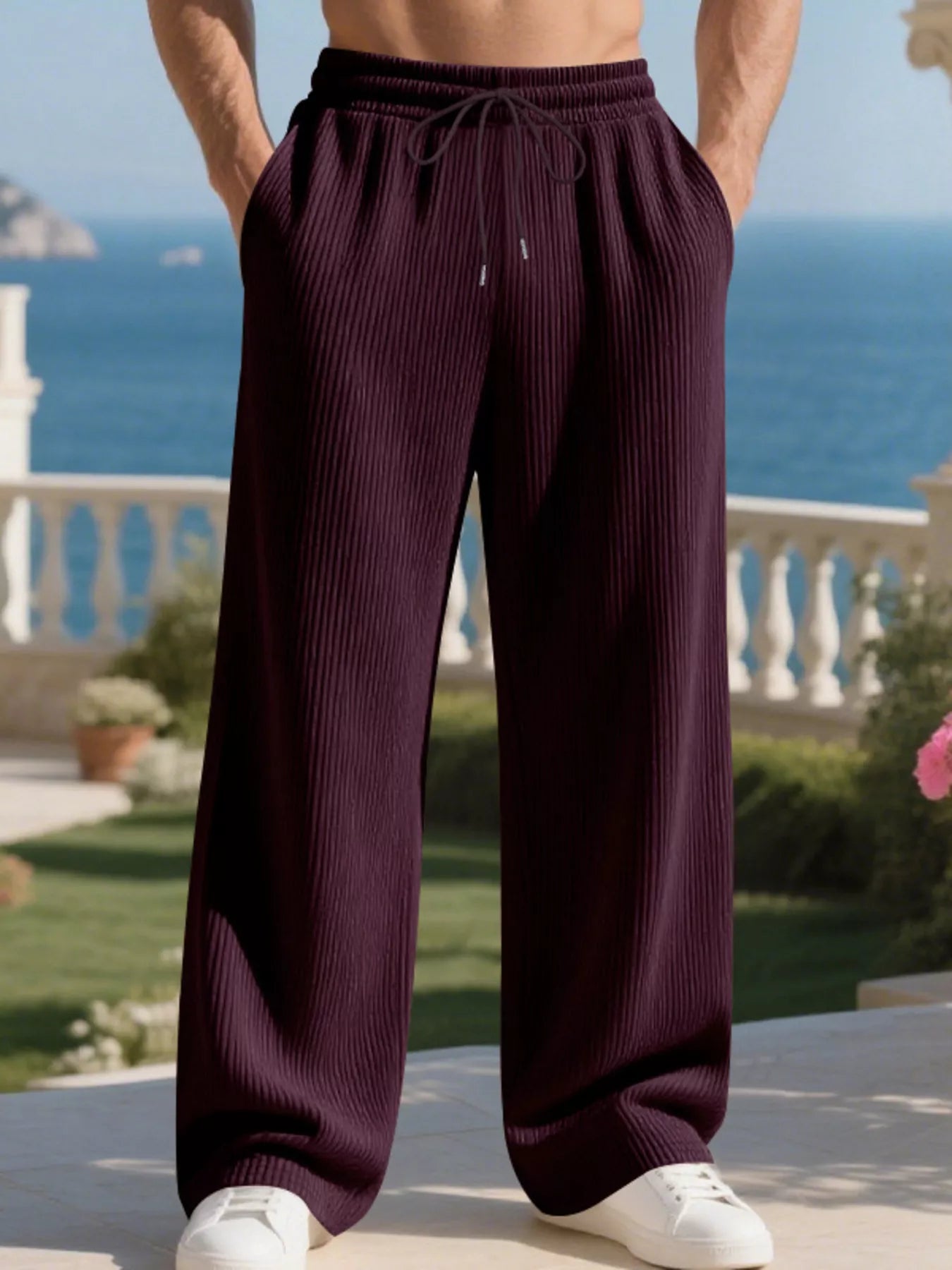 Men's Full Size Relaxed Fit Drawstring Pants Plus Size