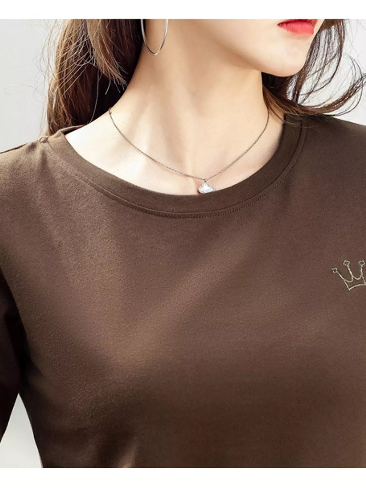 Full Size Crown Long Sleeve T-Shirt Plus Size