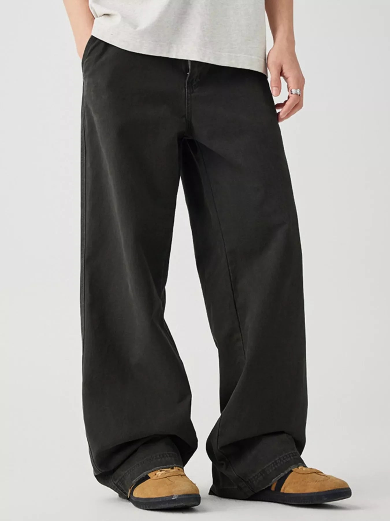 Men's Wide Leg Pants with Pockets