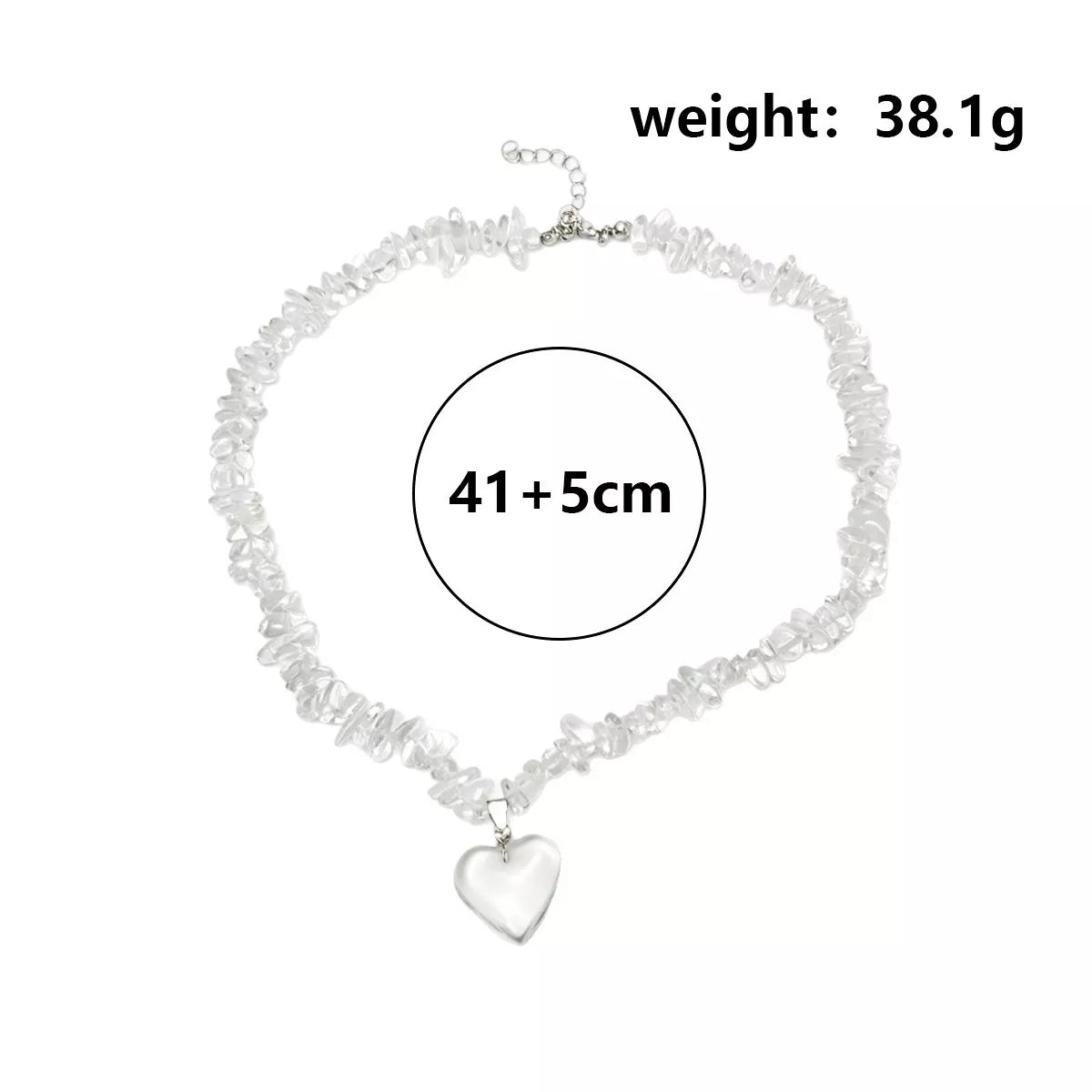 Clear Crystal Heart Pendant Necklace
