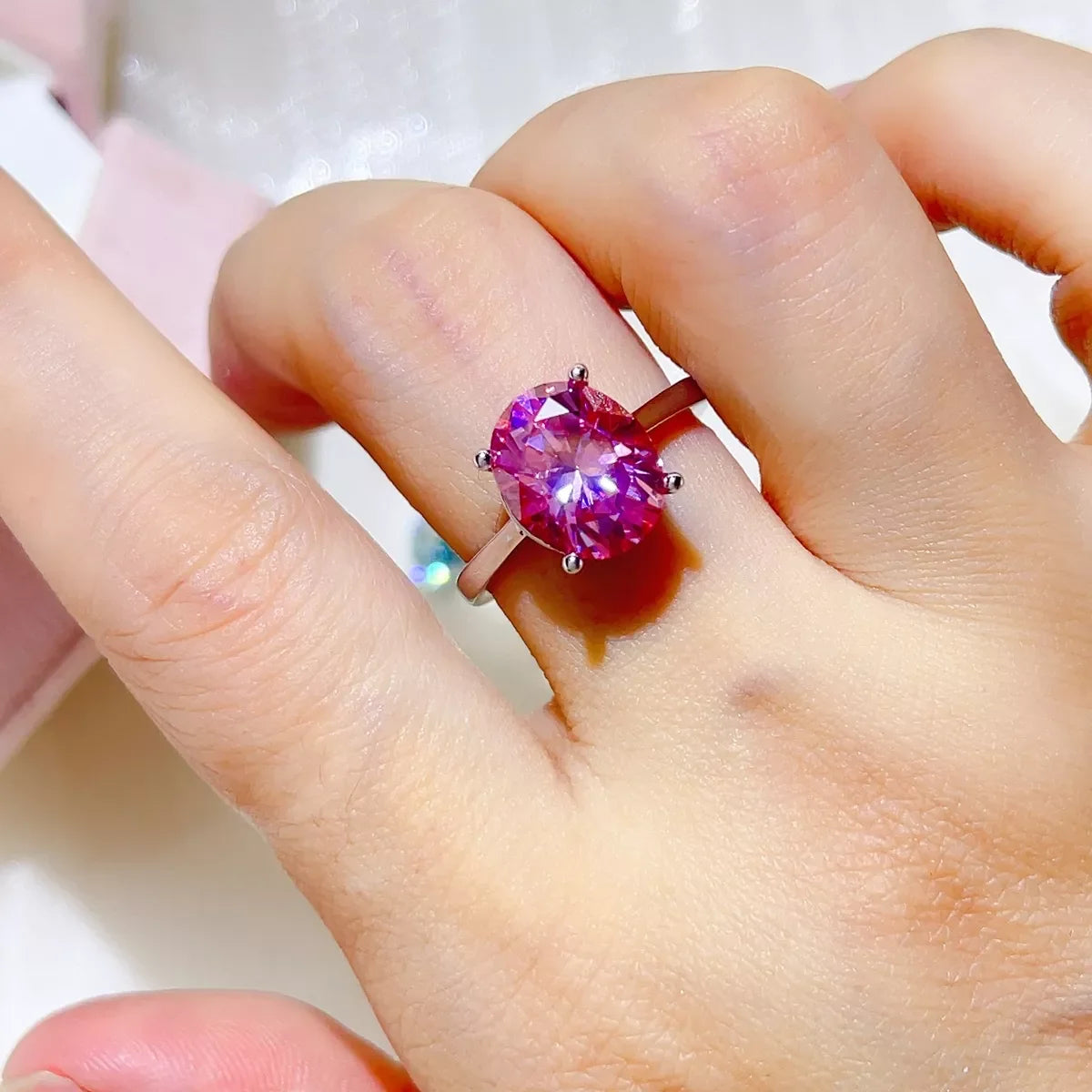 5 Carat 925 Sterling Silver Moissanite Ring