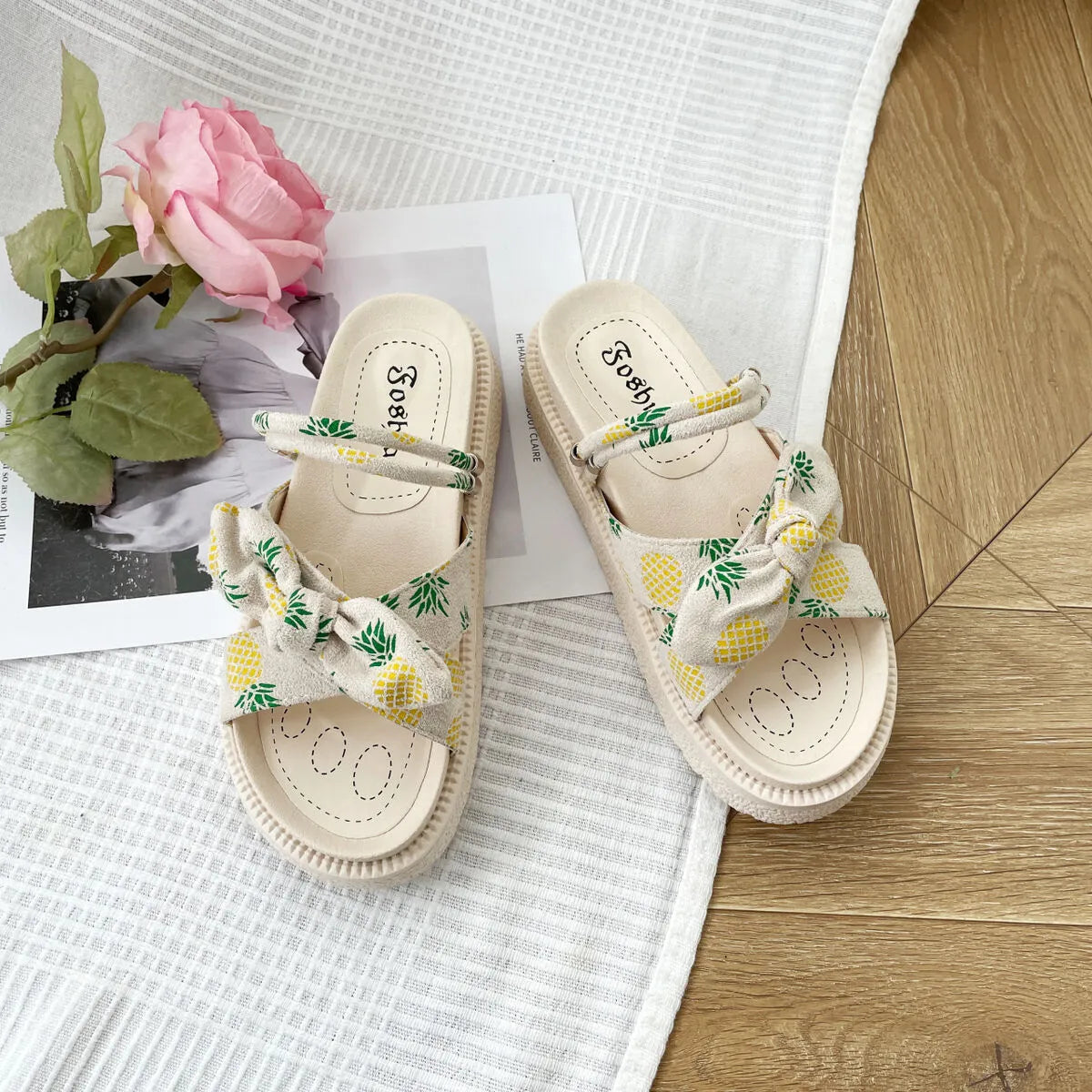 Bow Open Toe Platform Sandals