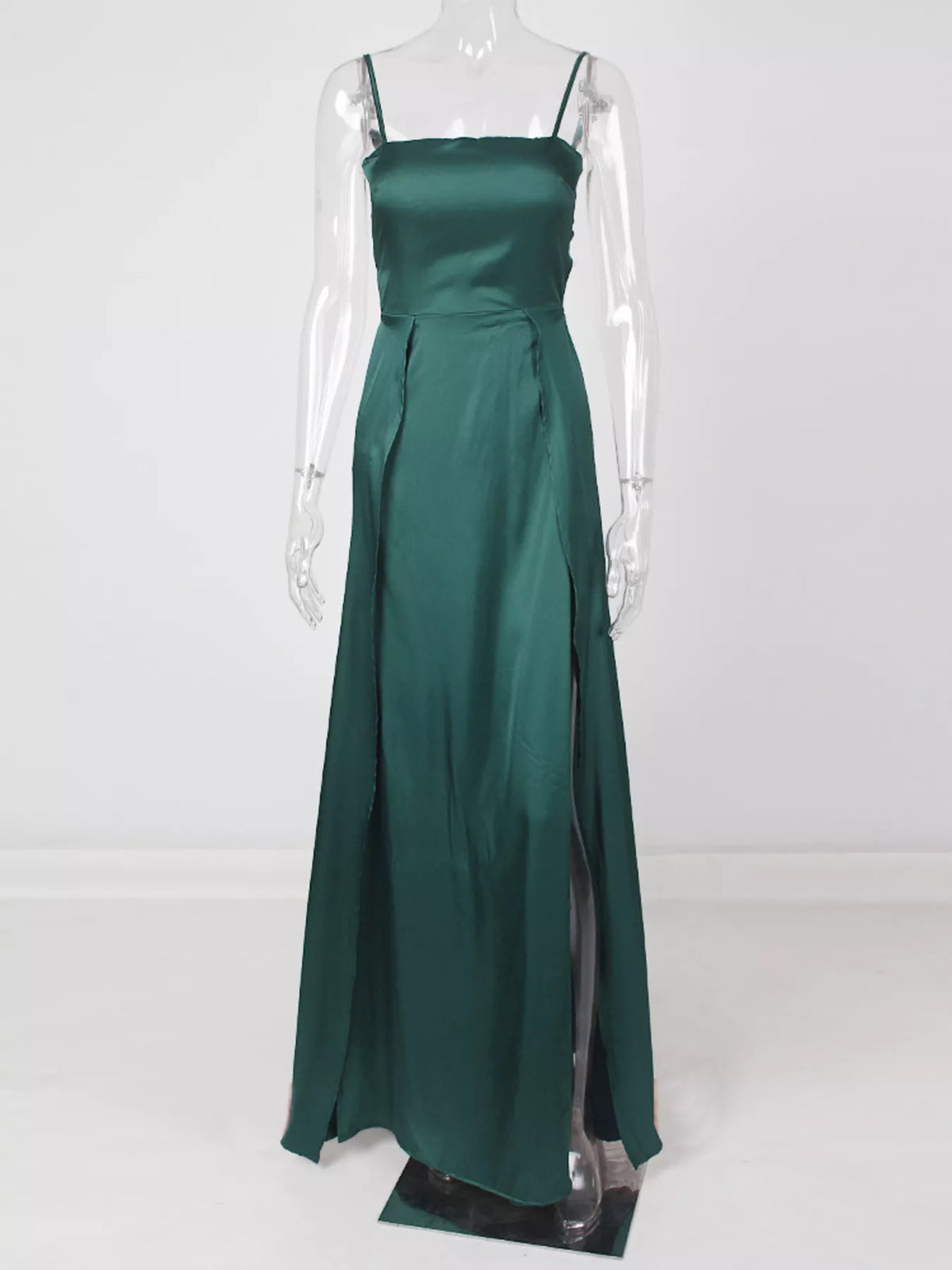 Spaghetti Strap High-Slit Maxi Dress