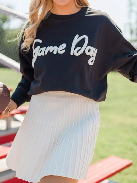 Chenille Game Day Drop Shoulder Sweatshirt